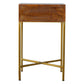 Chestnut End Table with Gold Base