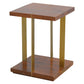 Open Chestnut End Table with 4 Gold Panels