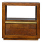 Chestnut Bedside with Gold Bar