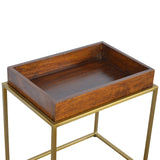 Butler Tray Table with Gold Base