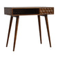 Chestnut Writing Desk with Carved Cube Details