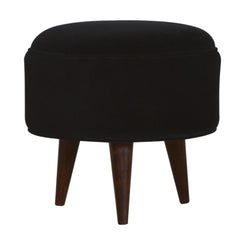 Nordic Black Velvet Footstool for Elegant Home Décor