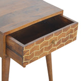 Gold Art Pattern Bedside with 1 Drawer