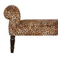Classic Bench with Turned Feet in Leopard Print Velvet