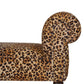 Classic Bench with Turned Feet in Leopard Print Velvet