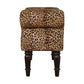 Classic Bench with Turned Feet in Leopard Print Velvet