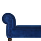 Classic Bench with Turned Feet in Royal Blue Velvet