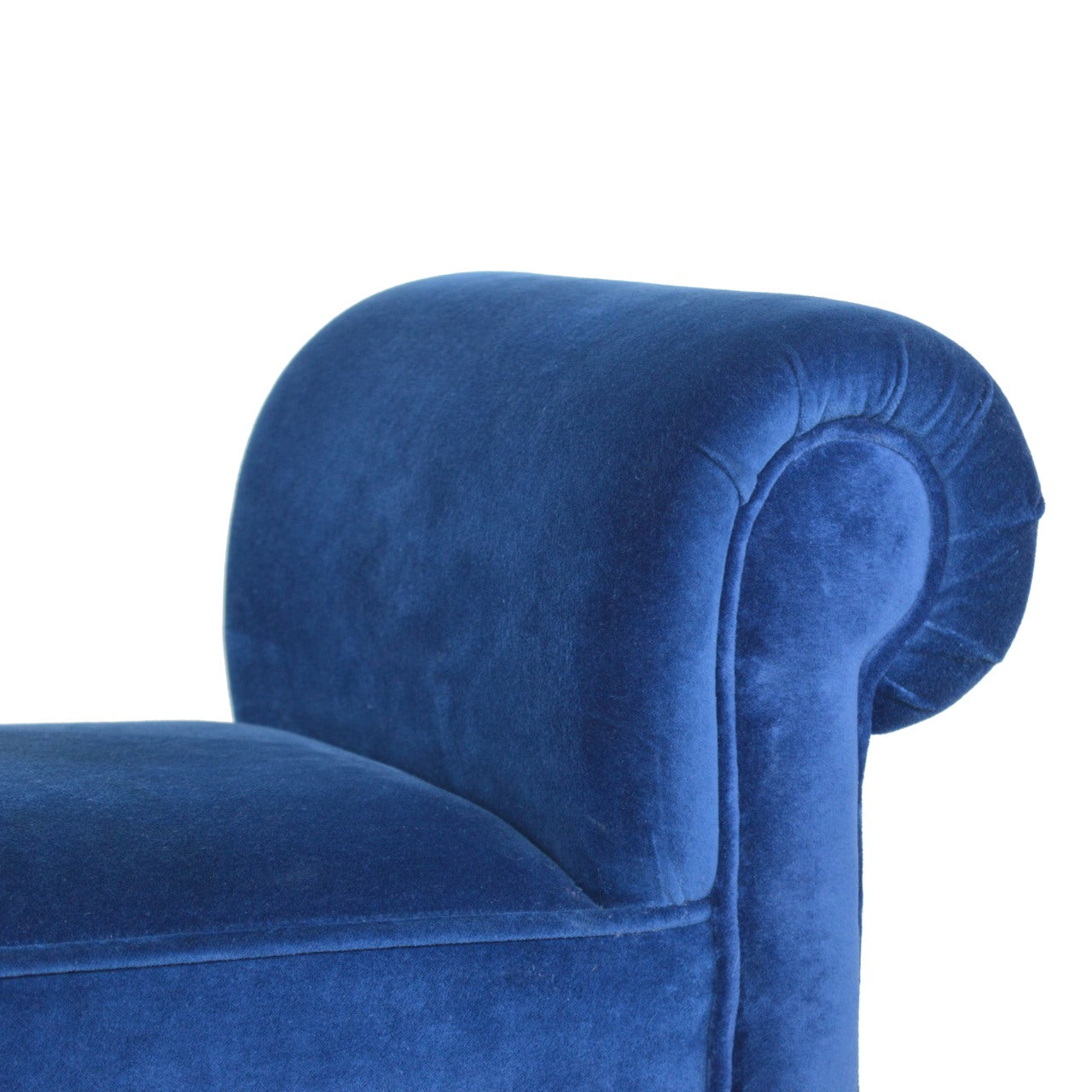 Classic Bench with Turned Feet in Royal Blue Velvet
