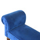 Classic Bench with Turned Feet in Royal Blue Velvet