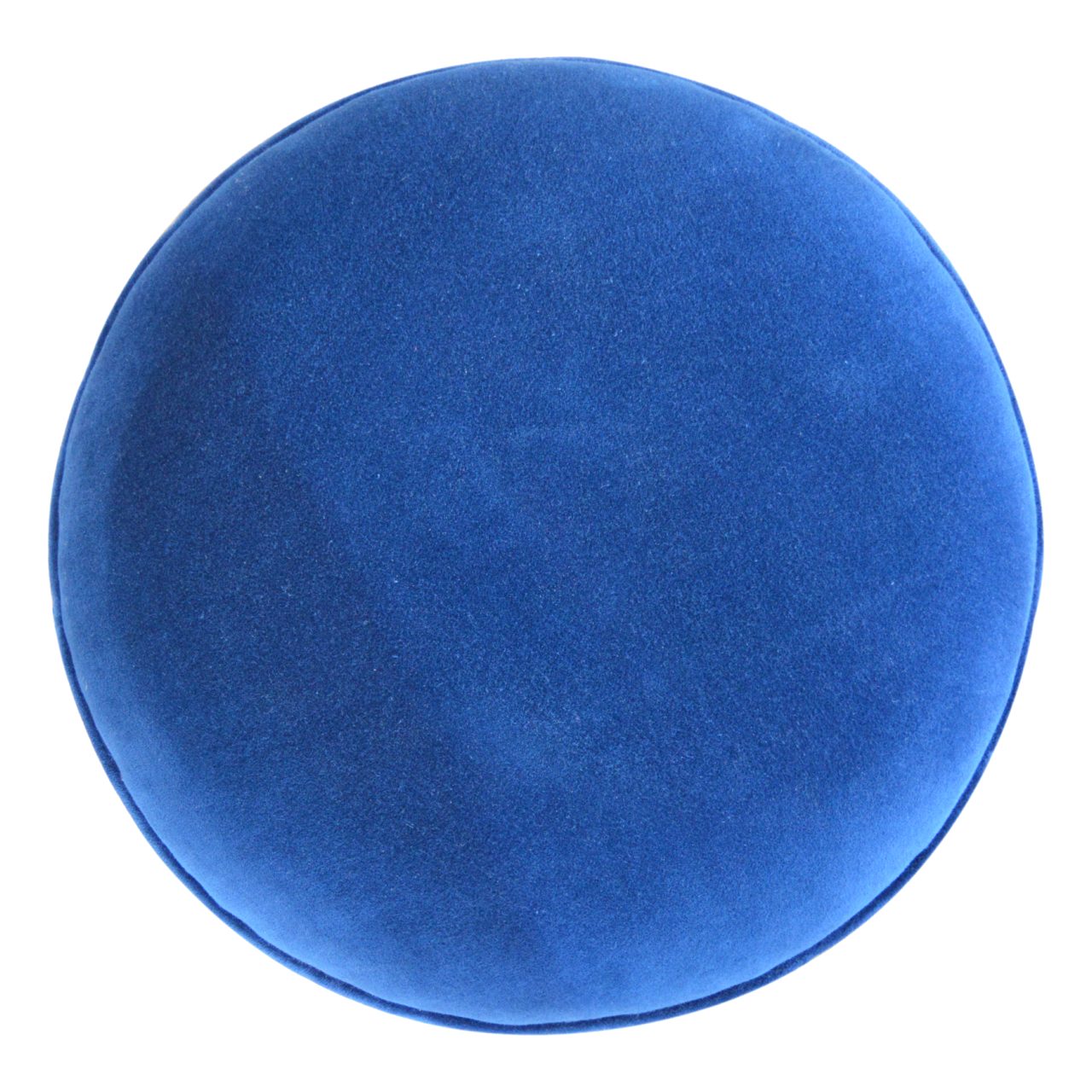 Nordic Round Royal Blue Velvet Footstool