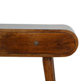 Curved Edge Chestnut Console Table