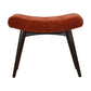 Nordic Brick Red Cotton Velvet Curved Bench
