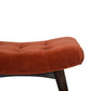 Nordic Brick Red Cotton Velvet Curved Bench