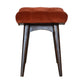 Nordic Brick Red Cotton Velvet Curved Bench