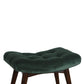 Nordic Emerald Cotton Velvet Curved Bench