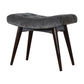 Nordic Grey Cotton Velvet Curved Bench