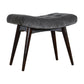 Nordic Grey Cotton Velvet Curved Bench