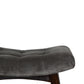 Nordic Grey Cotton Velvet Curved Bench