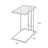 Henry C-shaped Silver  Sofa Table