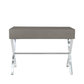 Pete Stainless Steel Faux Leather 2 Drawer Console Table