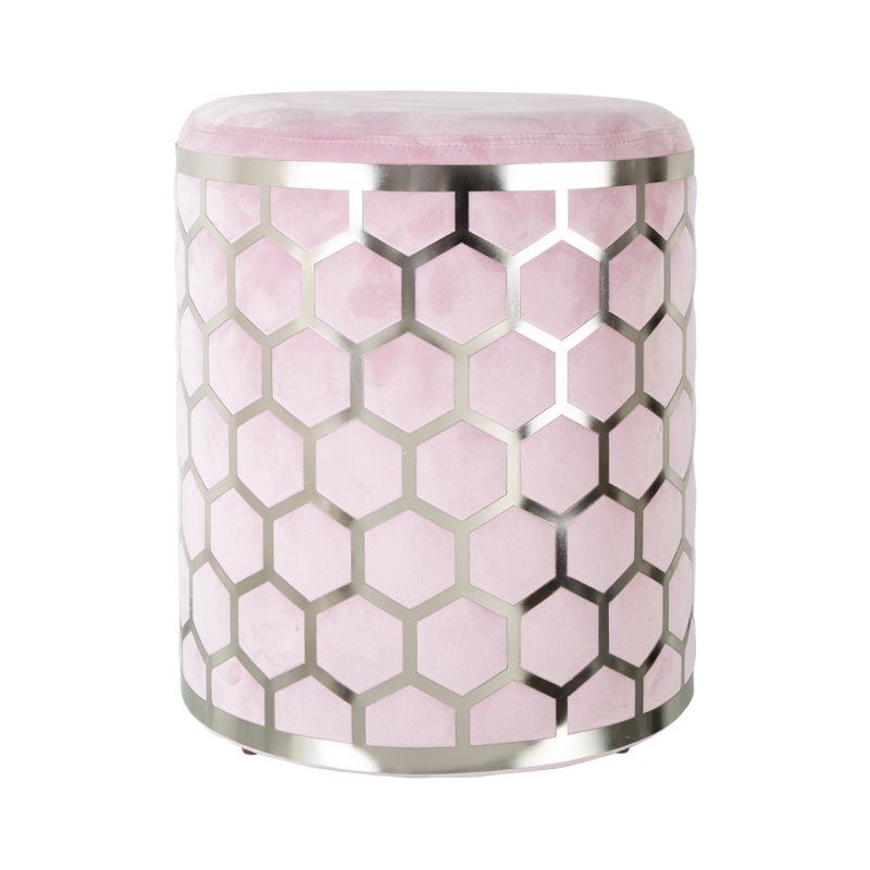 Heath Round Stool *(Available in Grey or Blush Pink)