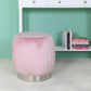 Gage Blush Pink Round Footstool