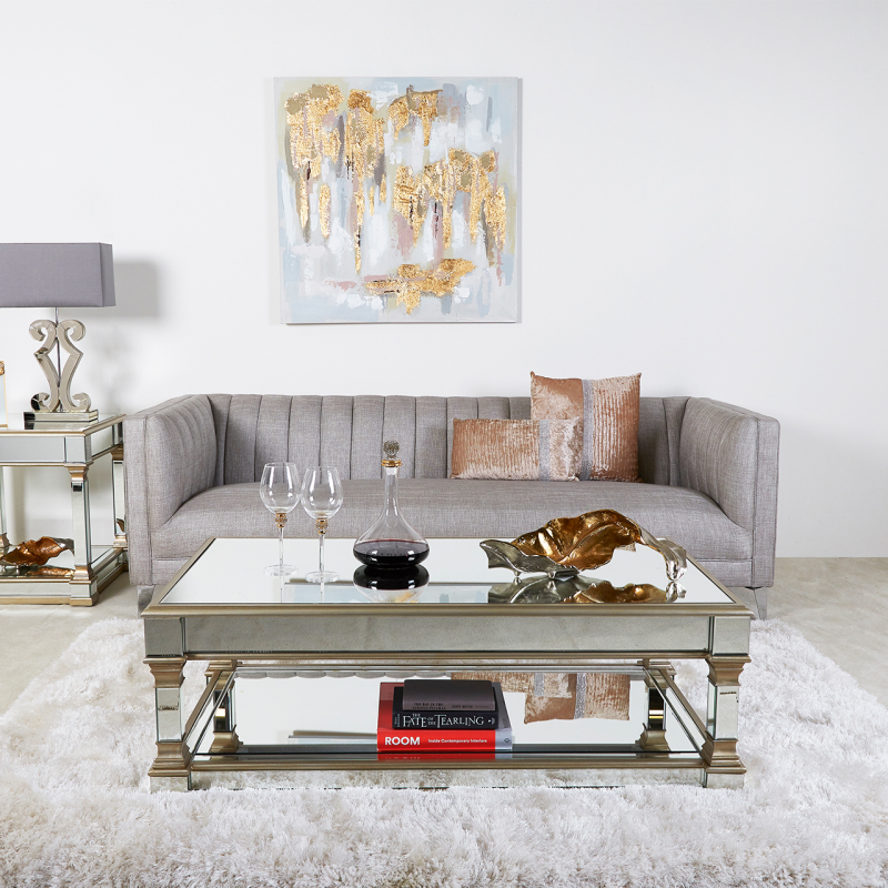 Zeus Champagne Mirrored Coffee Table