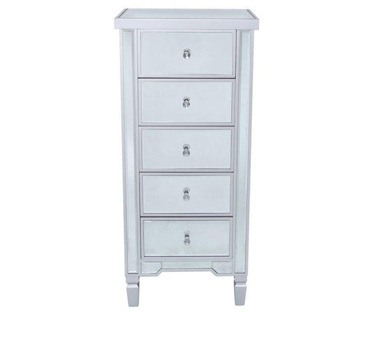 Vienna Silver Trim 5 Drawer Tallboy