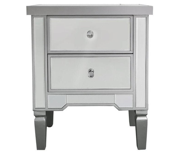 Vienna Silver Trim Bedside Table