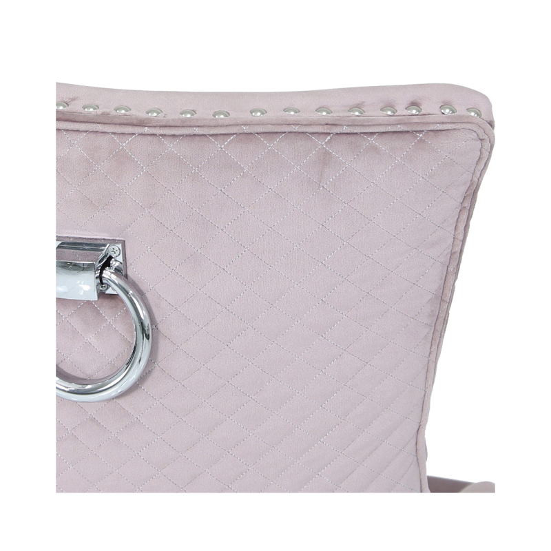 Chester Pink Velvet Dining Chair With Ring Diamond Back