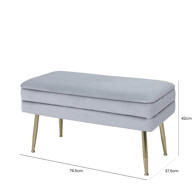 Troy Grey Storage Ottomans
