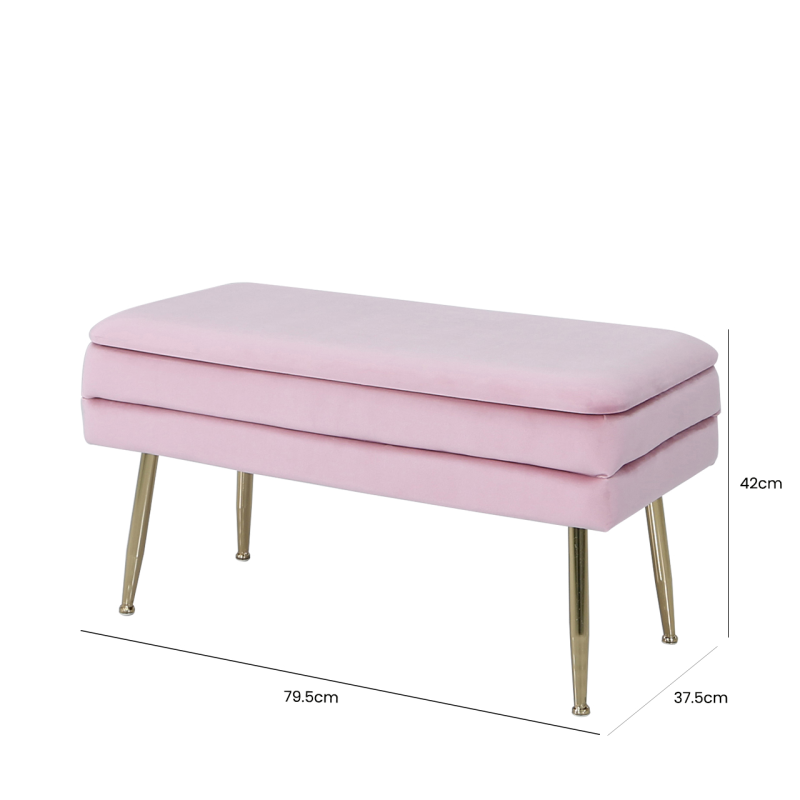 Troy Blush Pink Storage Ottomans