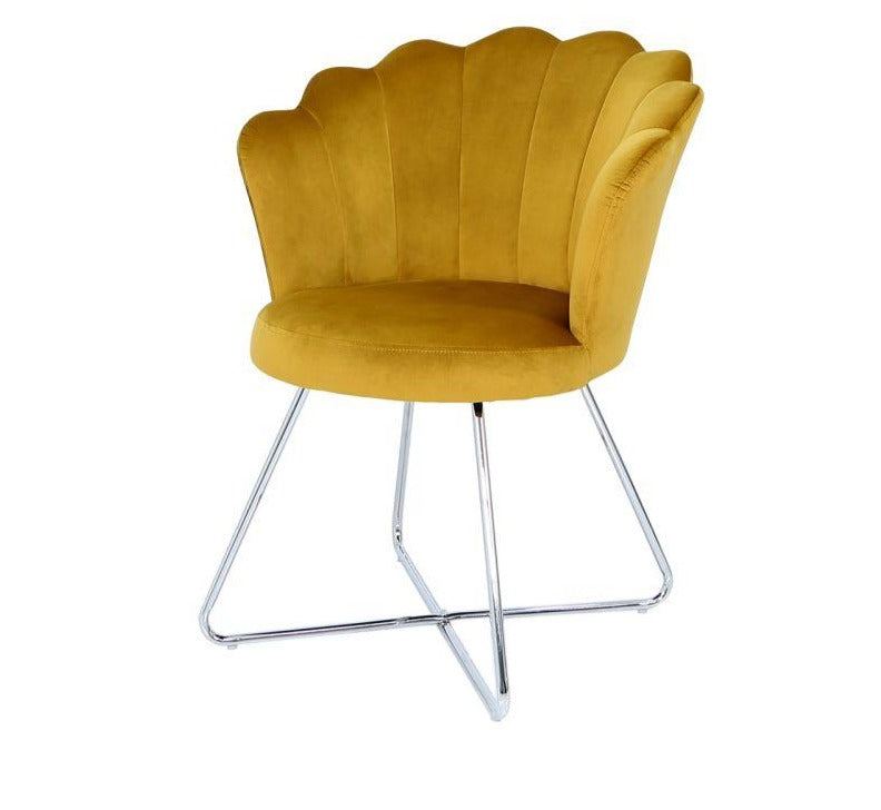 Mustard Yellow Shell Back Dining Chair