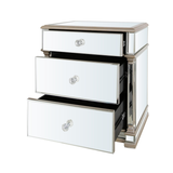 Glam Champagne Mirrored Bedside Table
