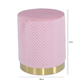 Sloan Blush Pink Patterned Round Footstool