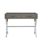 Pete Stainless Steel Faux Leather 2 Drawer Console Table