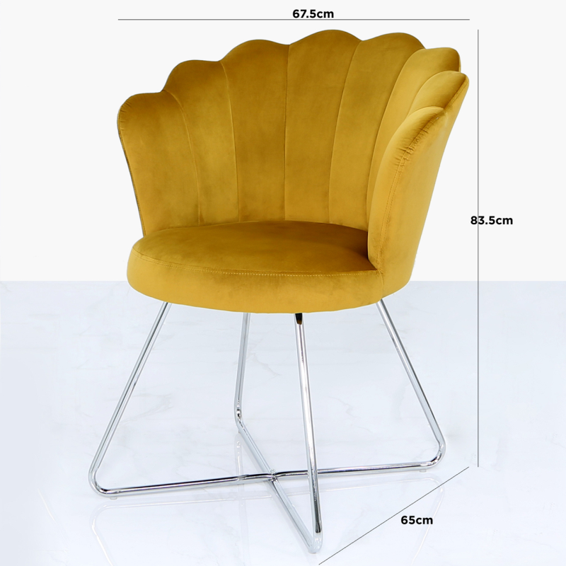 Mustard Yellow Shell Back Dining Chair