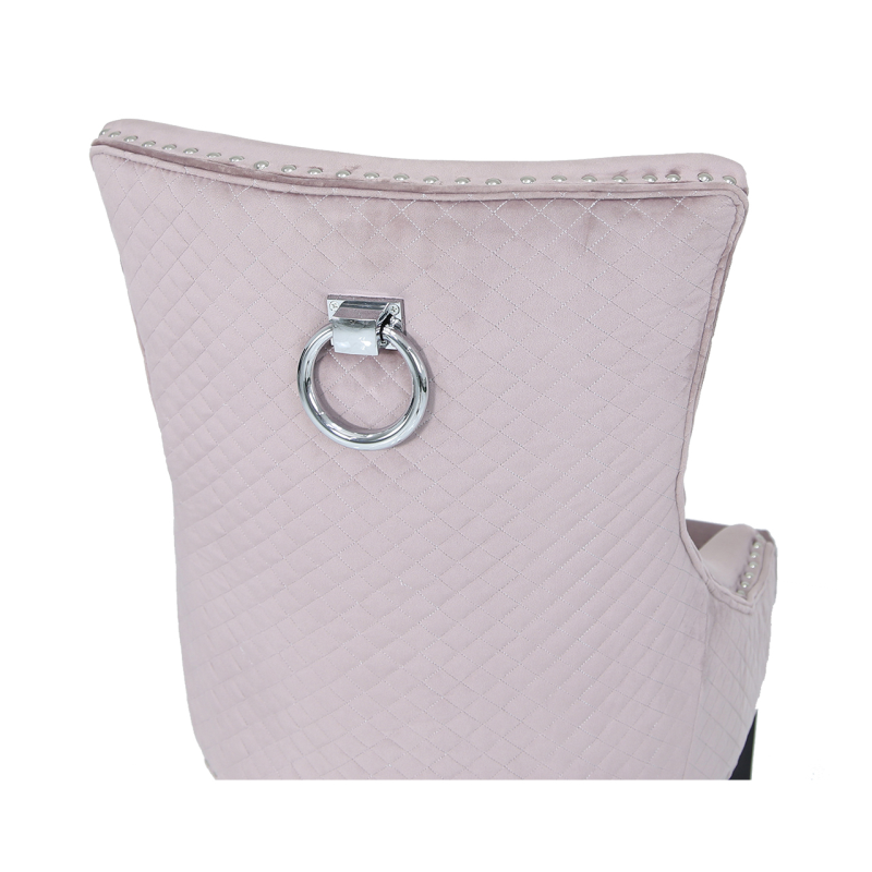 Chester Pink Velvet Dining Chair With Ring Diamond Back