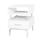 Vicky White and Chrome Bedside Table