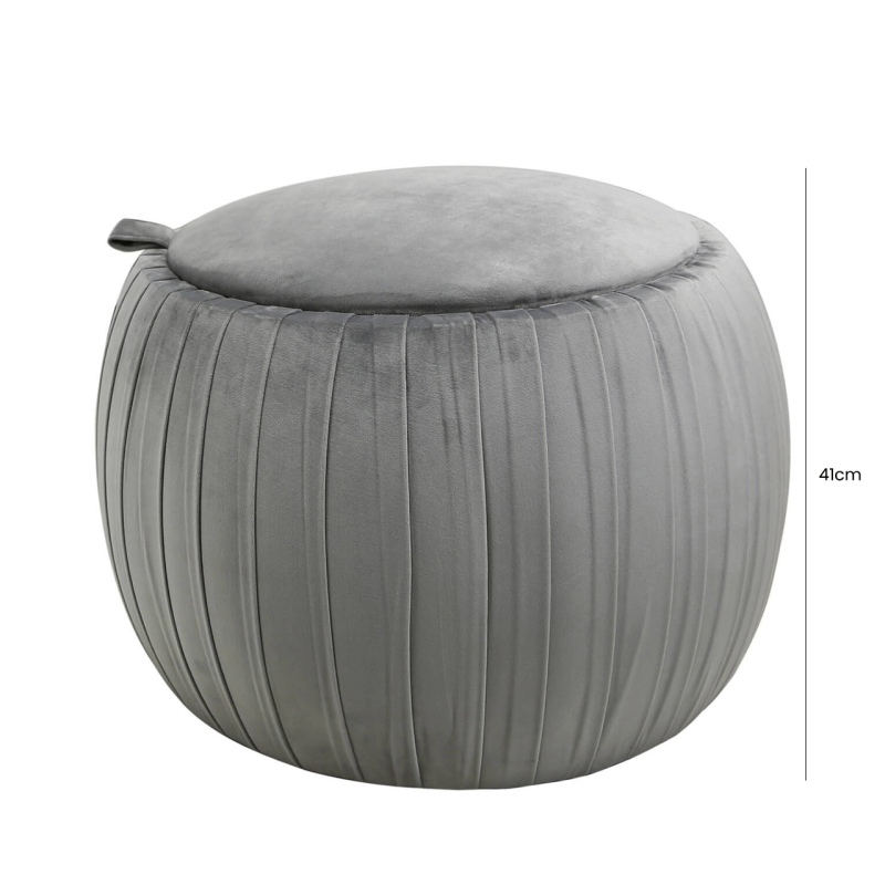 Tate Grey Round Storage Stool