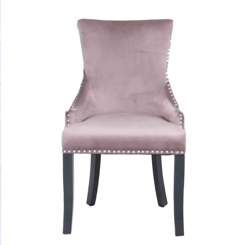 Chester Pink Velvet Dining Chair With Ring Diamond Back