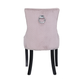 Chester Pink Velvet Dining Chair With Ring Diamond Back