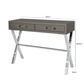 Pete Stainless Steel Faux Leather 2 Drawer Console Table
