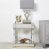 Glam Champagne Mirrored End Table