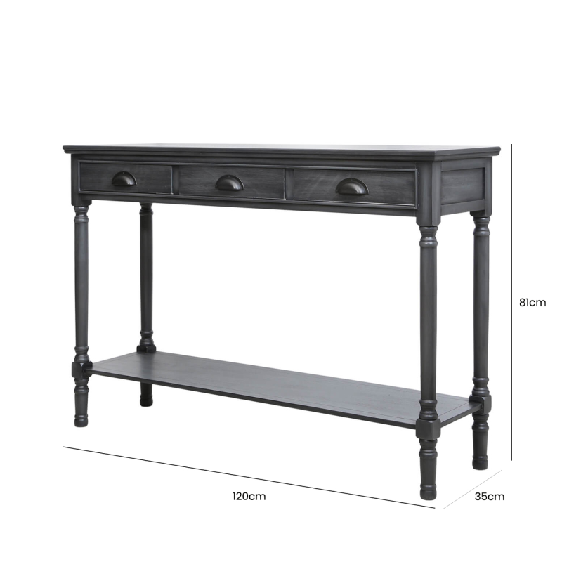 Delta Large Grey Console Table