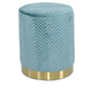 Sloan Mint Green Patterned Round Footstool