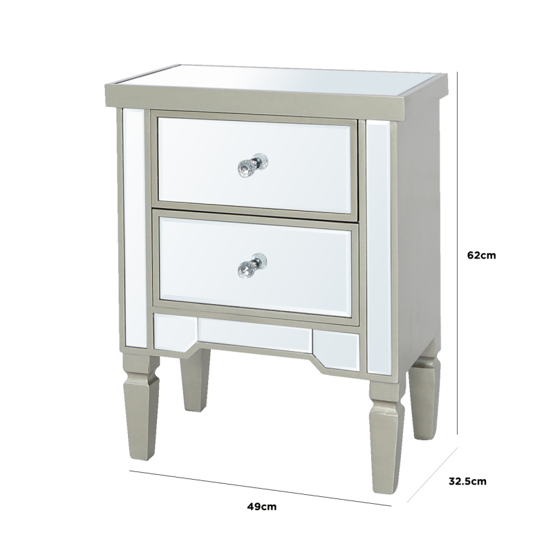 Vienna Champagne Bedside Table