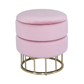 Zoe Blush Pink Round Storage Stool