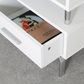 Vicky White and Chrome Bedside Table