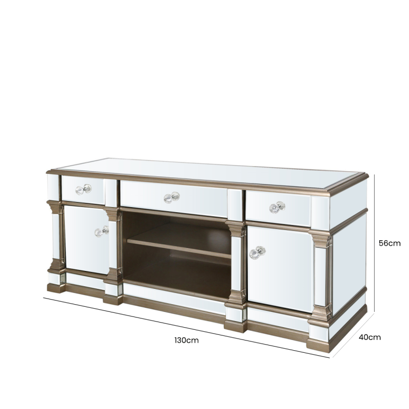 Glam Medium Champagne Mirrored Media Unit